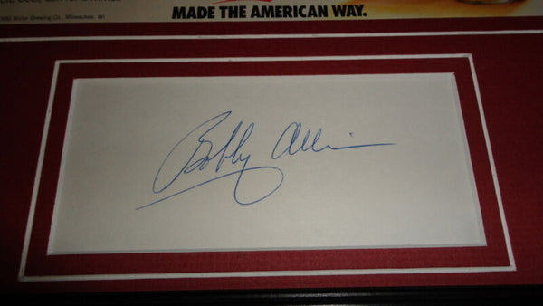 Bobby Allison Signed Framed 11x14 ORIGINAL 1986 Miller Advertisement Display