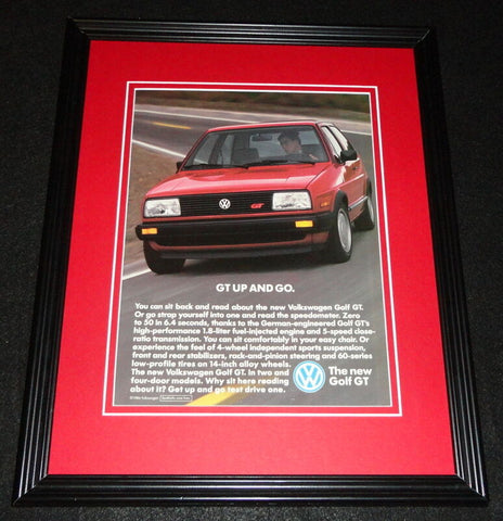 1986 Volkswagen VW Golf GT Framed 11x14 ORIGINAL Vintage Advertisement