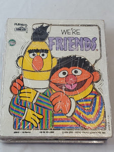 VINTAGE 1976 Playskool Sesame Street Bert Ernie Friends Frame Tray Puzzle