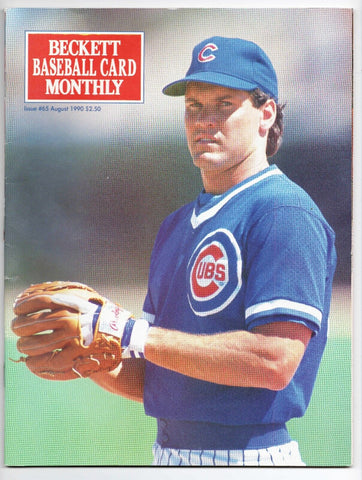 VINTAGE Aug 1990 Beckett Baseball Card Magazine #65 Ryne Sandberg