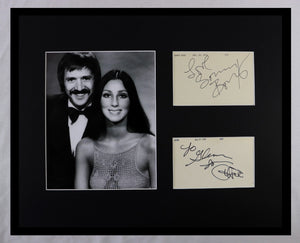 Cher & Sonny Bono 1976 Dual Signed Framed 16x20 Photo Display