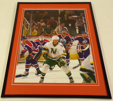 1983 Edmonton Oilers vs Minnesota North Stars Framed 11x14 Photo Display 