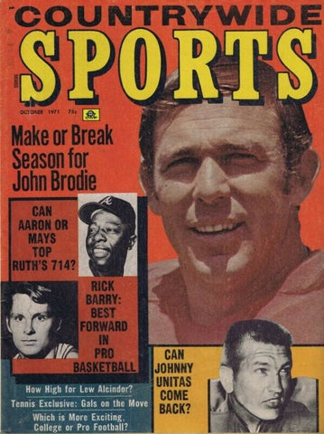 ORIGINAL Vintage Oct 1971 Countrywide Sports Magazine John Brodie Unitas Aaron