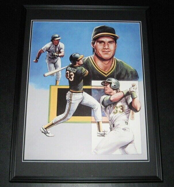 Jose Canseco Signed Framed 16x20 Lithograph Oakland A's