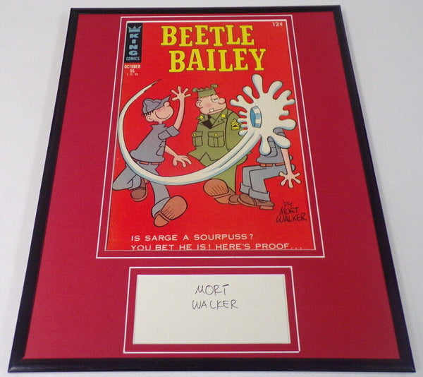 Mort Walker Signed Framed 1966 Beetle Bailey Comic Book Cover Display