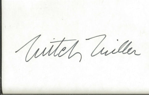 Mitch Miller Signed 3x5 Index Card 