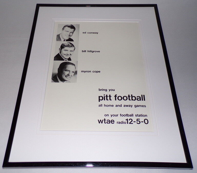 1970 WTAE Pitt Football 11x14 Framed ORIGINAL Advertisement Myron Cope Hillgrove