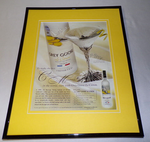 2003 Grey Goose Le Citron Vodka Framed 11x14 ORIGINAL Vintage Advertisement