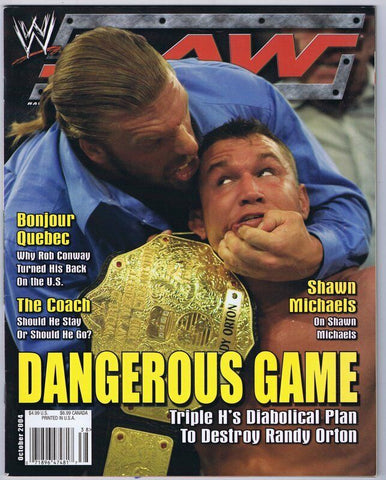 ORIGINAL Vintage October 2004 WWE Raw Magazine Triple H Randy Orton