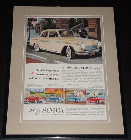 1959 Chrysler Simca 11x14 Framed ORIGINAL Vintage Advertisement Poster