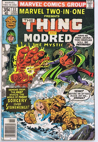 Marvel Two in One #33 ORIGINAL Vintage 1977 The Thing Modred