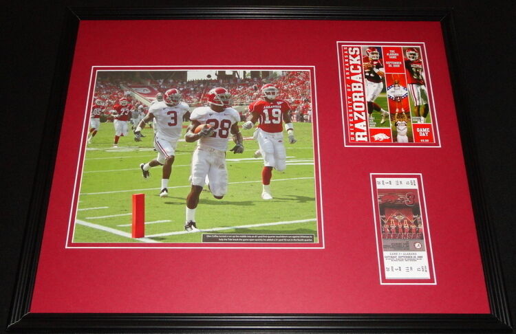 2008 Alabama vs Arkansas Framed 16x20 Photo & Repro Ticket & Program Cover Set