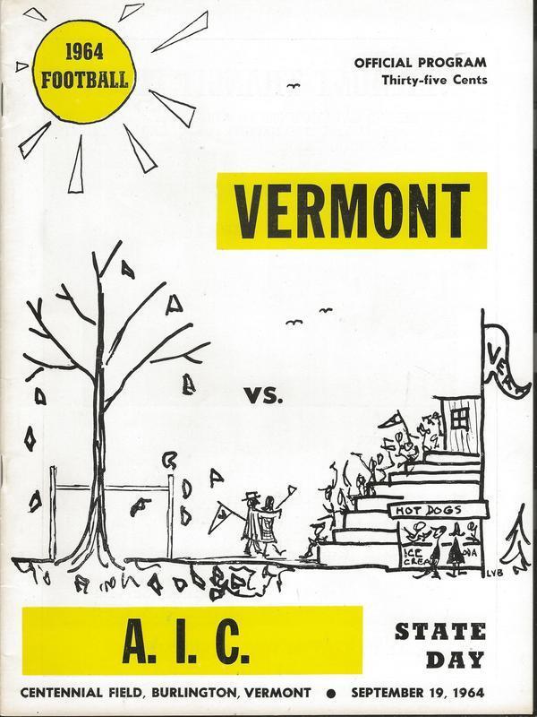 Vermont vs AIC Football September 19 1964 ORIGINAL Program  