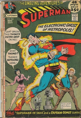 Superman #244 ORIGINAL Vintage 1971 DC Comics Electronic Ghost of Metropolis