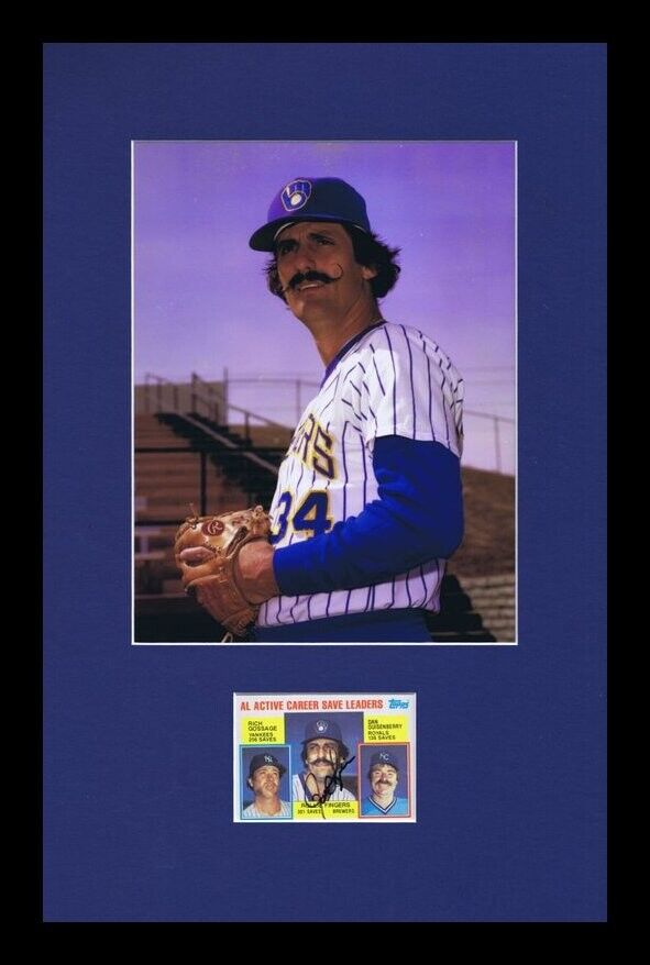 Rollie Fingers Signed Framed 11x17 Photo Display Brewers