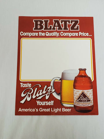 ORIGINAL Vintage 1983 Blatz Beer 11x14" Advertisement Sign