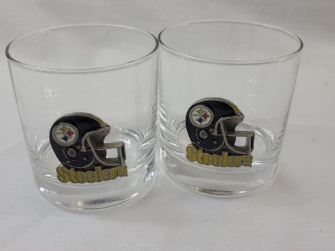 VINTAGE Pittsburgh Steelers Rocks Glass Barware