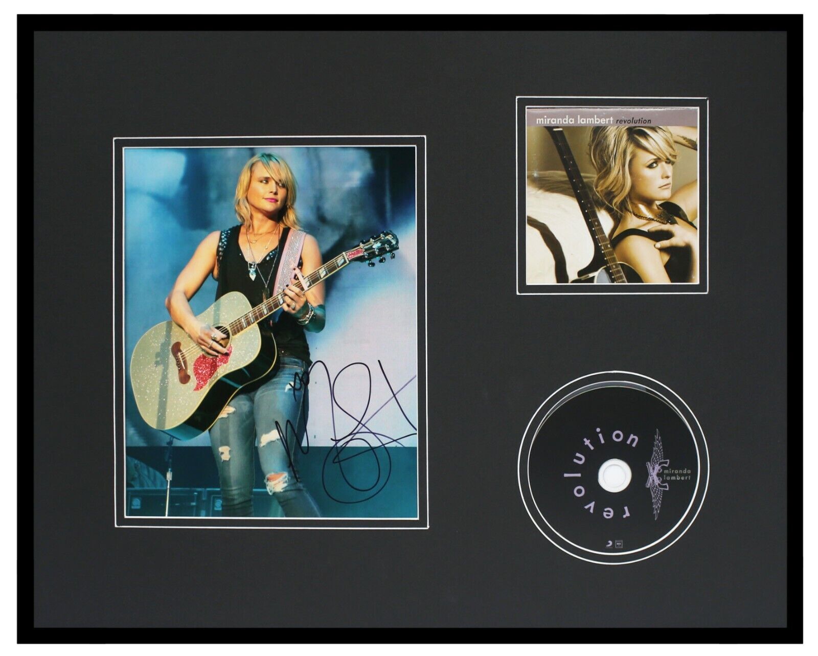 Miranda Lambert Signed Framed 16x20 Revolution CD + Photo Display