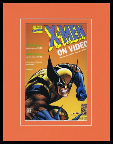 1992 X Men on Video Wolverine Framed 11x14 ORIGINAL Vintage Advertisement