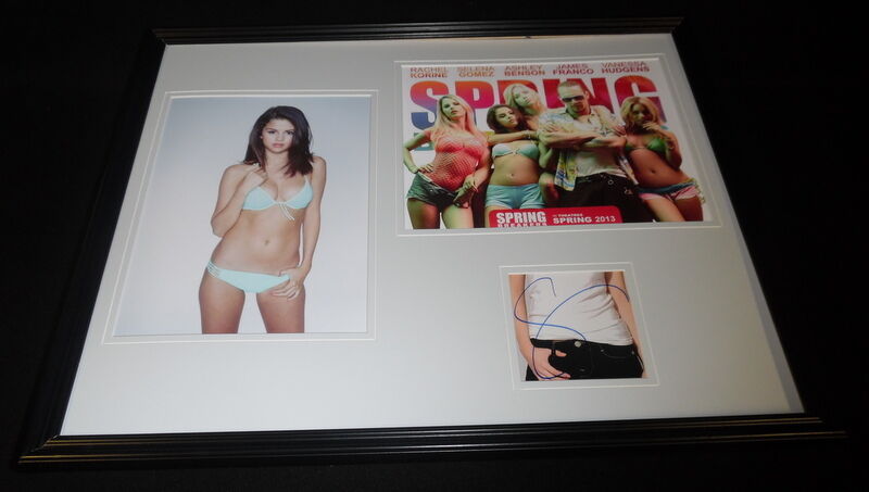 Selena Gomez Signed Framed 16x20 Bikini Photo Set JSA Spring Breakers