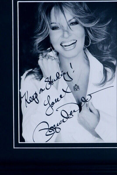 Raquel Welch Signed Framed 18x24 Photo Display Signed to a Classroom