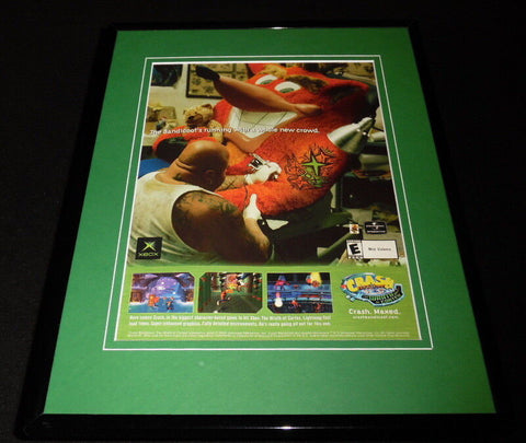 Crash Bandicoot 2002 XBox Framed 11x14 ORIGINAL Advertisement 