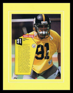 Kevin Greene Framed 11x14 ORIGINAL 1993 Steelers Yearbook Photo Display 