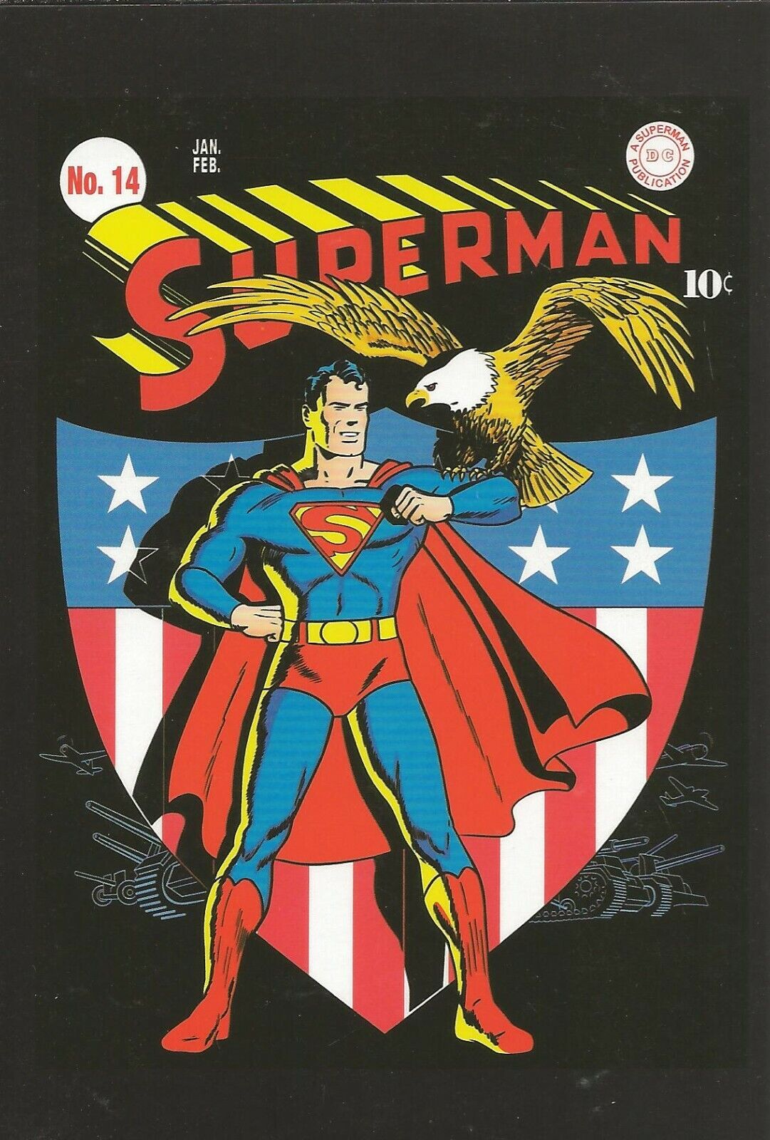 Superman #14 (1942) 4x5" Cover Postcard 2010 DC Comics Eagle 