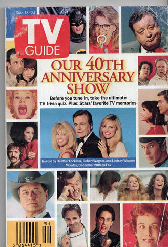 Dec 18 1993 TV Guide Magazine 40th Anniversary Seinfeld Adam West Lucy Dallas