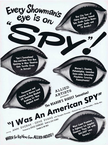 I Was An American Spy ORIGINAL Vintage 1951 9x12 Industry Ad Ann Dvorak