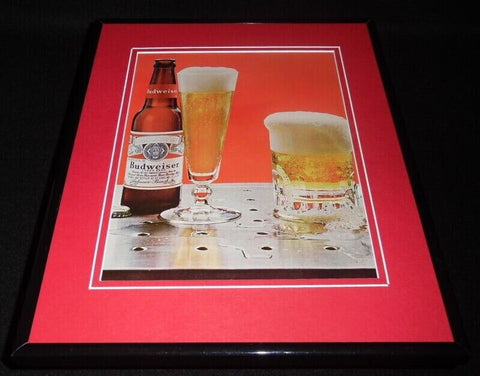 1966 Budweiser Beer Framed 11x14 ORIGINAL Vintage Advertisement