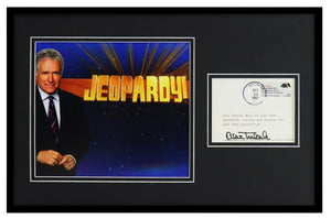 Alex Trebek Signed Framed 11x17 Photo Display JSA Jeopardy!