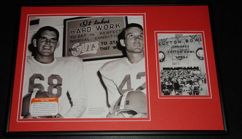 1953 Cotton Bowl Texas Longhorns v Tennessee Framed Photo & RP Program Cover Set