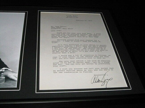 Alan King Signed Framed 1976 Letter & Photo Display 