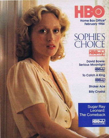 ORIGINAL Vintage February 1984 HBO Magazine Sophie's Choice David Bowie