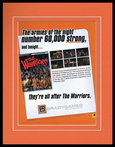 The Warriors 2005 XBox PS2 Framed 11x14 ORIGINAL Vintage Advertisement