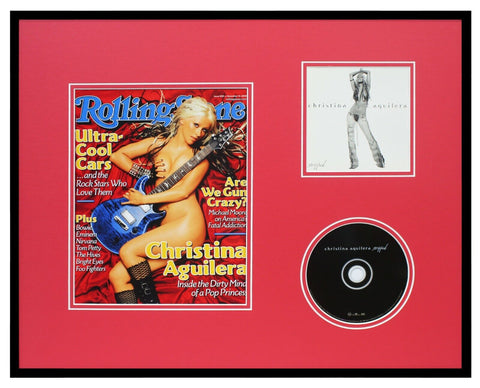 Christina Aguilera Framed 16x20 Stripped CD & Rolling Stone Cover Display