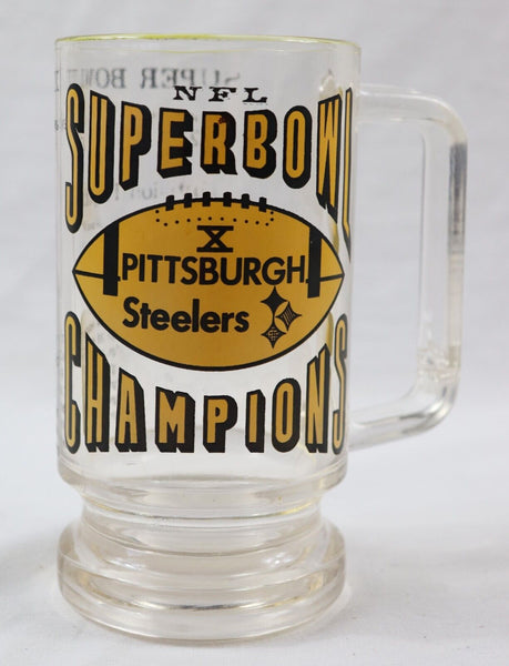 VINTAGE Pittsburgh Steelers Super Bowl X Champions Glass Mug