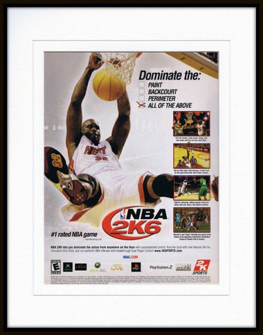 Shaquille O'Neal NBA 2K6 XBox PS2 Framed 11x14 ORIGINAL Vintage Advertisement