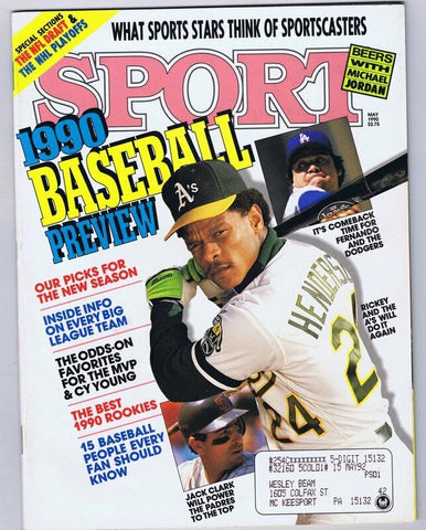 ORIGINAL Vintage May 1990 Sport Magazine Rickey Henderson Fernando Valenzuela