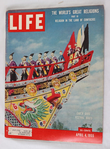 ORIGINAL Vintage Life Magazine Apr 4 1955 Earth Gods / Camel Cigarettes