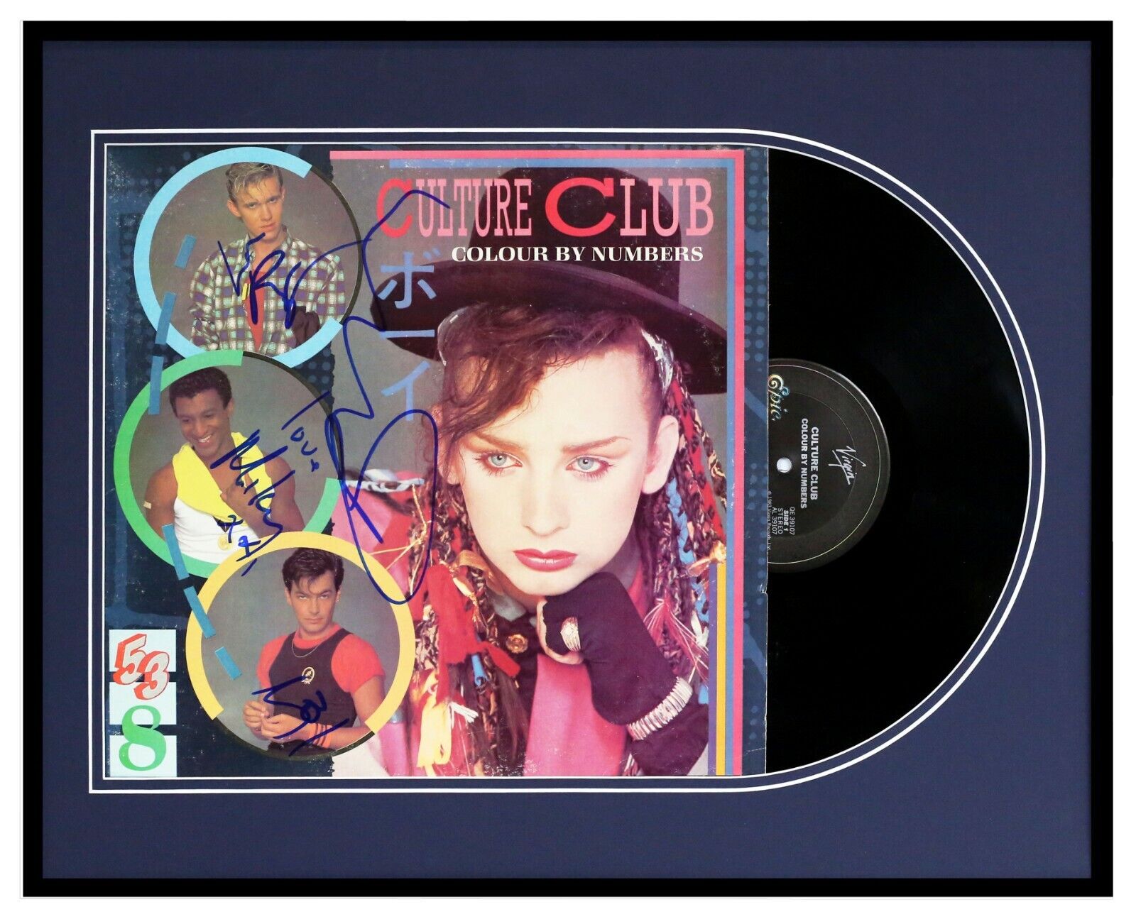 Culture Club Group Signed Framed 1983 Colour By Numbers Record Album Display 