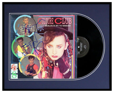 Culture Club Group Signed Framed 1983 Colour By Numbers Record Album Display 