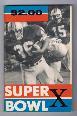 ORIGINAL Vintage 1975 Super Bowl X Paperback Book Steelers vs Cowboys