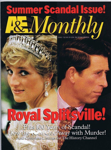 ORIGINAL Vintage August 1996 A&E Monthly Magazine Princess Diana  