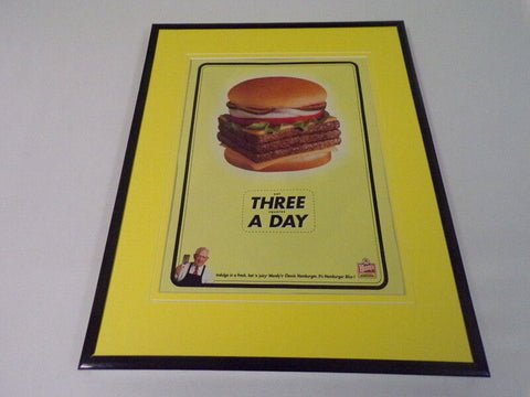 2000 Wendy's Hamburgers Framed 11x14 ORIGINAL Vintage Advertisement