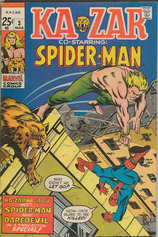 Ka-Zar #3 ORIGINAL Vintage 1971 Marvel Comics Spiderman 