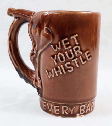 VINTAGE Wet Your Whistle for Your Beer Ceramic Bar Mug