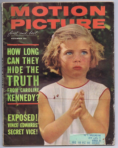 ORIGINAL Vintage December 1962 Motion Picture Magazine Caroline Kennedy