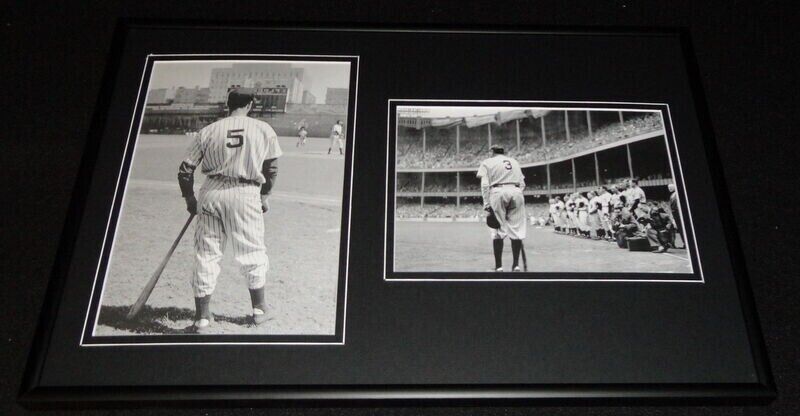 Babe Ruth & Joe Dimaggio New York Yankees Framed 12x18 Photo Display